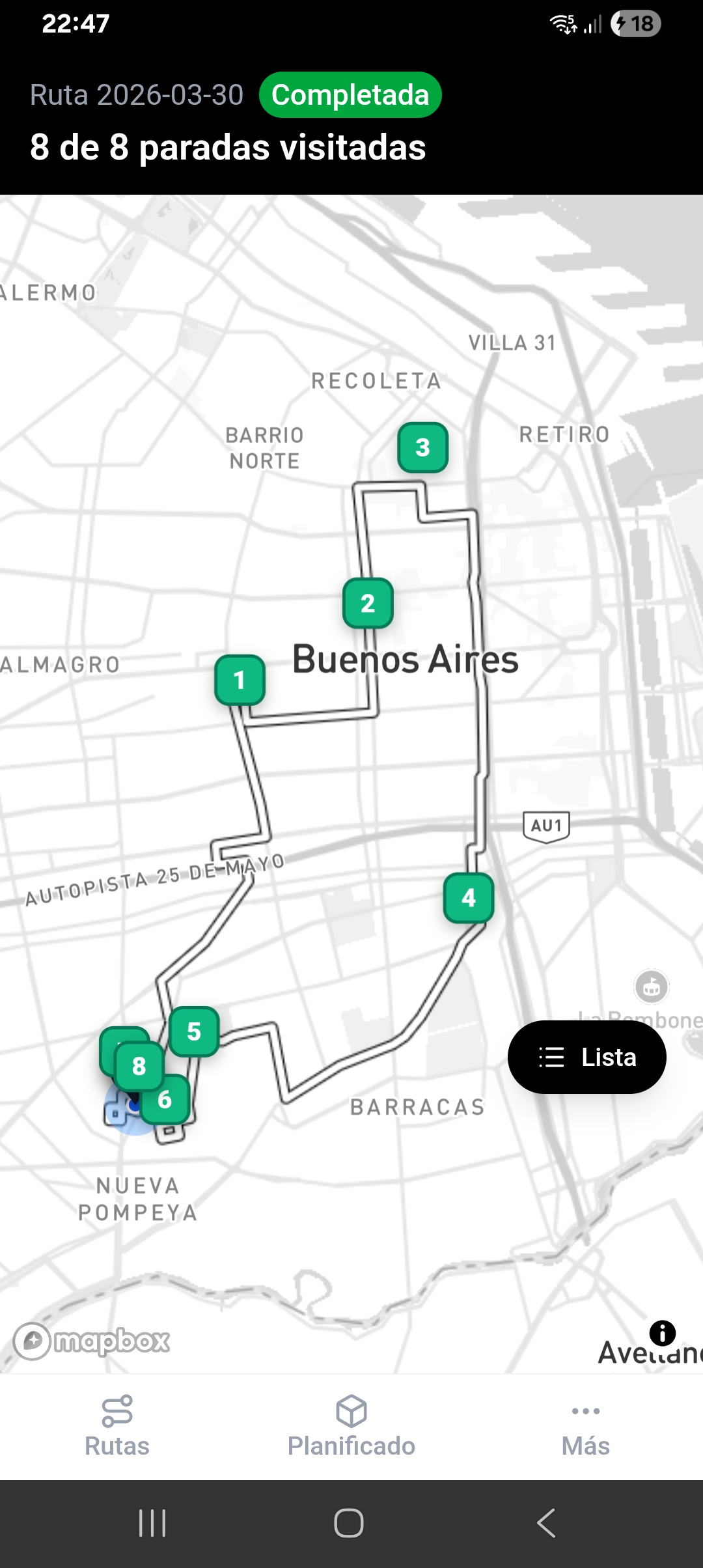 App del repartidor con ruta optimizada - Trakkea TMS